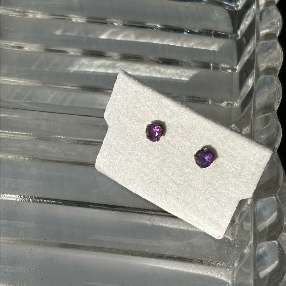 Purple Rhinestone Studs